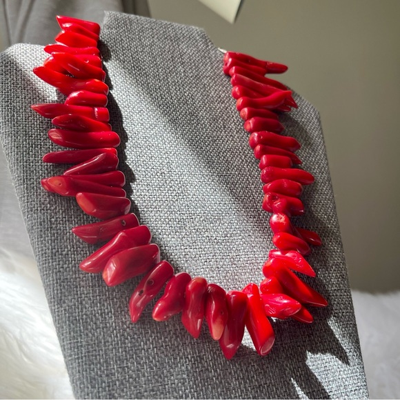 RED CORAL | Rich Red Color Full Single Strand Necklace - Picture 10 of 16